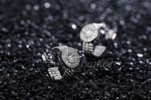 White Gold Round Stud Earrings With AAA Zircon For Women