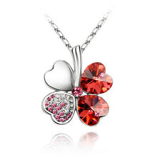 Fine Jewelry Statement Necklaces Pendant For Women With Heart Chain Silver Crystal Clover Charm - Flash Sale 50% OFF!