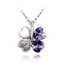 Fine Jewelry Statement Necklaces Pendant For Women With Heart Chain Silver Crystal Clover Charm - Flash Sale 50% OFF!