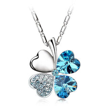 Fine Jewelry Statement Necklaces Pendant For Women With Heart Chain Silver Crystal Clover Charm - Flash Sale 50% OFF!