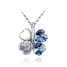 Fine Jewelry Statement Necklaces Pendant For Women With Heart Chain Silver Crystal Clover Charm - Flash Sale 50% OFF!